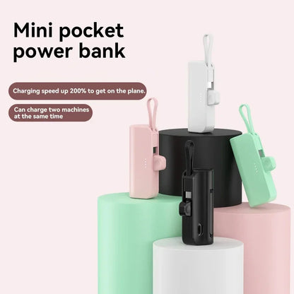 30000mAh Mini Capsule Power Bank 2 In 1 Type-c Portable Fast Charger With Stand External Battery Compatible With Iphone Andriod