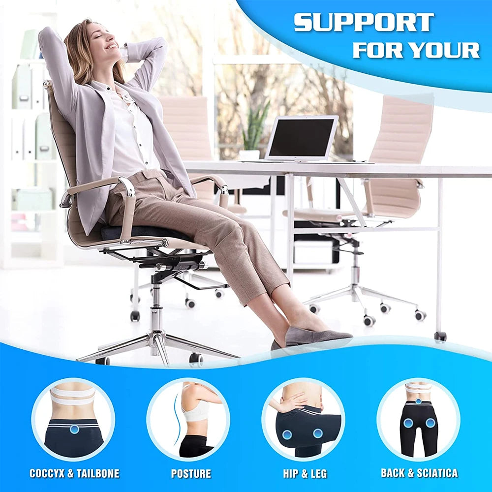 Seat Cushions for Office Chairs,Memory Foam Coccyx Cushion Pads for Tailbone Pain,Sciatica Relief Pillow,Correct Sitting Posture