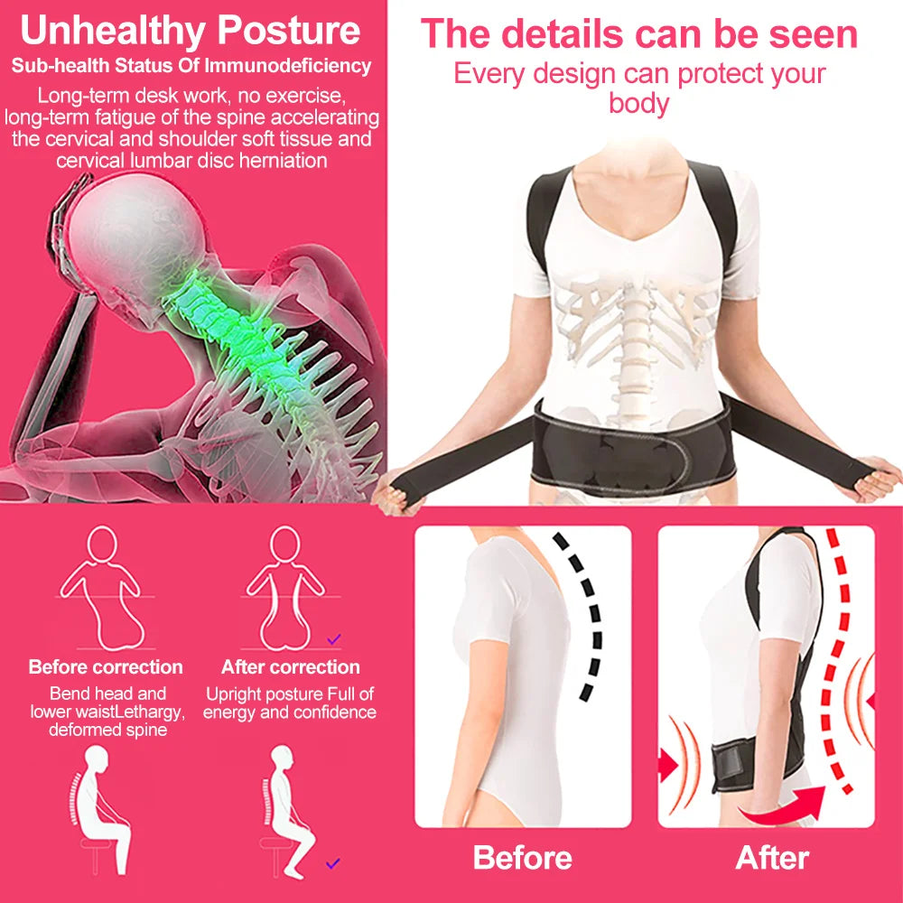 Back Posture Corrector brace Shoulder Support Belt Upper and Lower Back Pain Relief Improve Spine Clavicle Brace Posture Vest