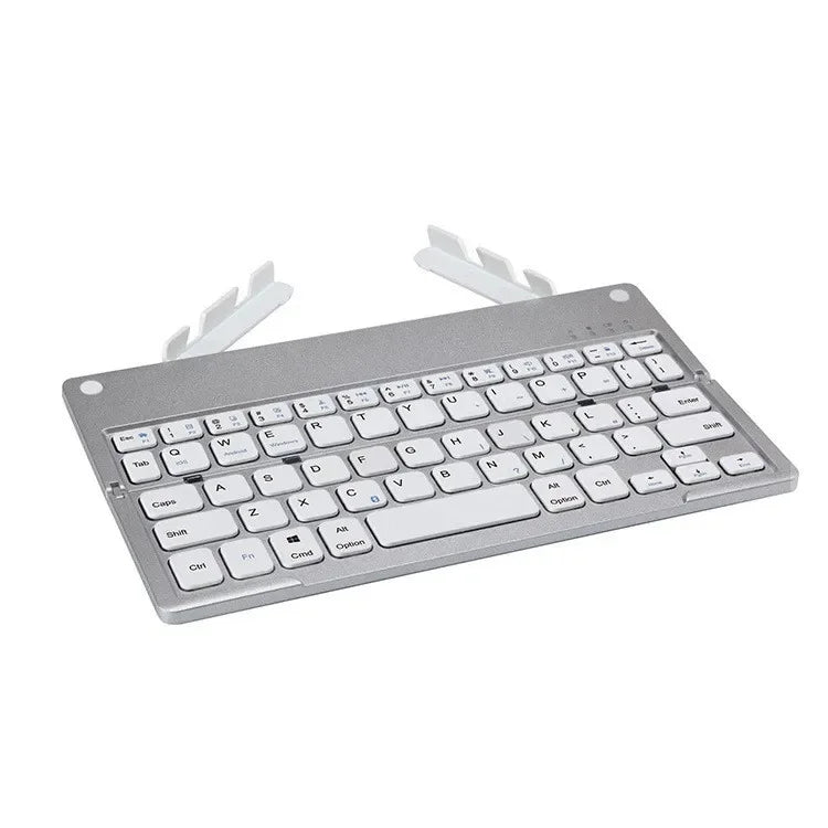 Folding Mini Keyboard With Phone Holder Foldable Pad Key Boards With Bluetooth Connection Rotatable For Phone Laptop Tablet