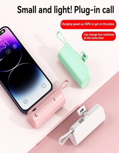 30000mAh Mini Capsule Power Bank 2 In 1 Type-c Portable Fast Charger With Stand External Battery Compatible With Iphone Andriod