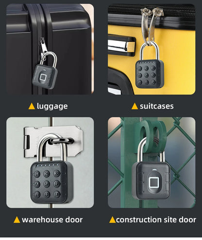 Smart Padlock Fingerprint Lock Waterproof IP67 USB Charge Quick Identification Unlock Finger Print Sensor High Quality Pad Locks