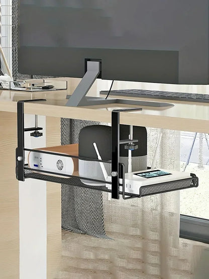 Under Desk Cable Management Tray, No Drill Steel Desk Cable Organizers, Wire Management Tray Cable Management Rack