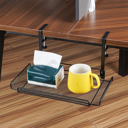 Under Desk Cable Management Tray, No Drill Steel Desk Cable Organizers, Wire Management Tray Cable Management Rack