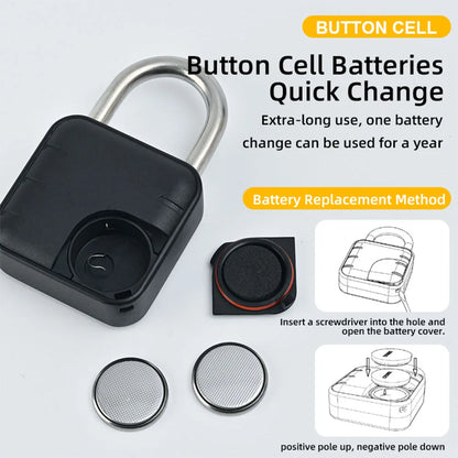 Smart Padlock Fingerprint Lock Waterproof IP67 USB Charge Quick Identification Unlock Finger Print Sensor High Quality Pad Locks