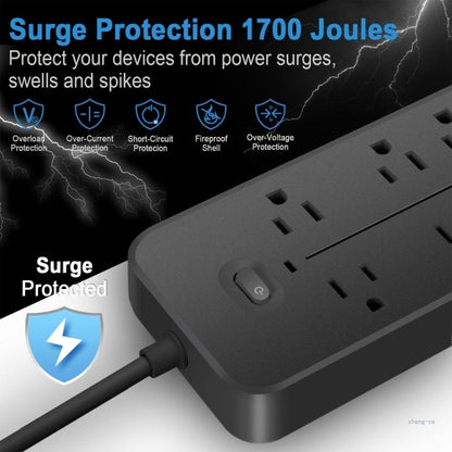 M5TD Multi-functional Power Strip with 1.2m Extension Cord 6AC Outlets 3pcs USB Port