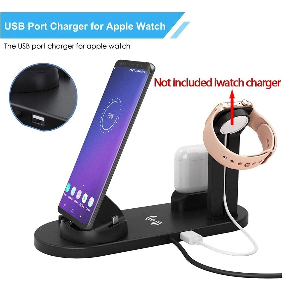 100W 8 in 1 Wireless Charger Stand Pad For iPhone 14 13 12 X Apple Watch Fast Charging Dock Station for Airpods Pro iWatch 7