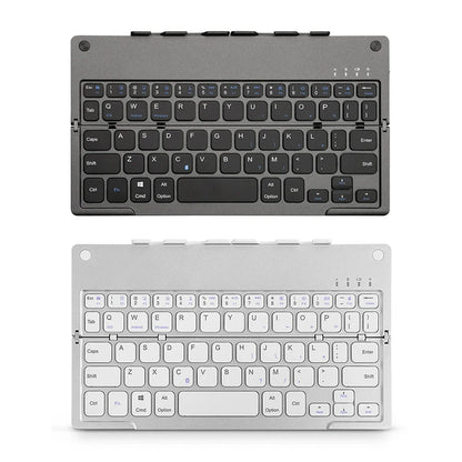 Folding Mini Keyboard With Phone Holder Foldable Pad Key Boards With Bluetooth Connection Rotatable For Phone Laptop Tablet