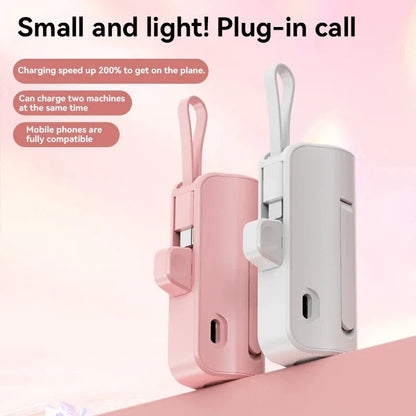 30000mAh Mini Capsule Power Bank 2 In 1 Type-c Portable Fast Charger With Stand External Battery Compatible With Iphone Andriod